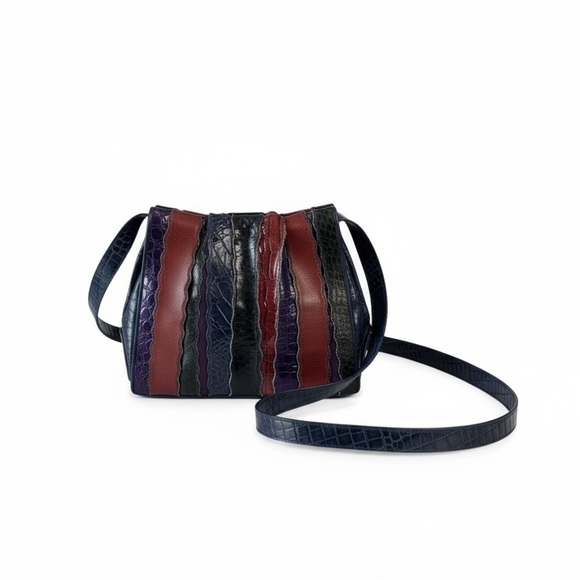 Sharif Handbags - Vintage: Sharif ♕ Rainbow Snakeskin Leather Patchwork Crossbody Bag Handbag ♕